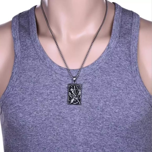 ❤️Tibetan retro ethnic broadsword pendant necklace for women/men, N90201P174 - Picture 4 of 8